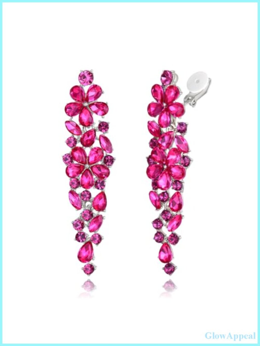 Crystal Clip-On Chandelier Earrings, Alloy Rhinestone Wedding Party Jewelry